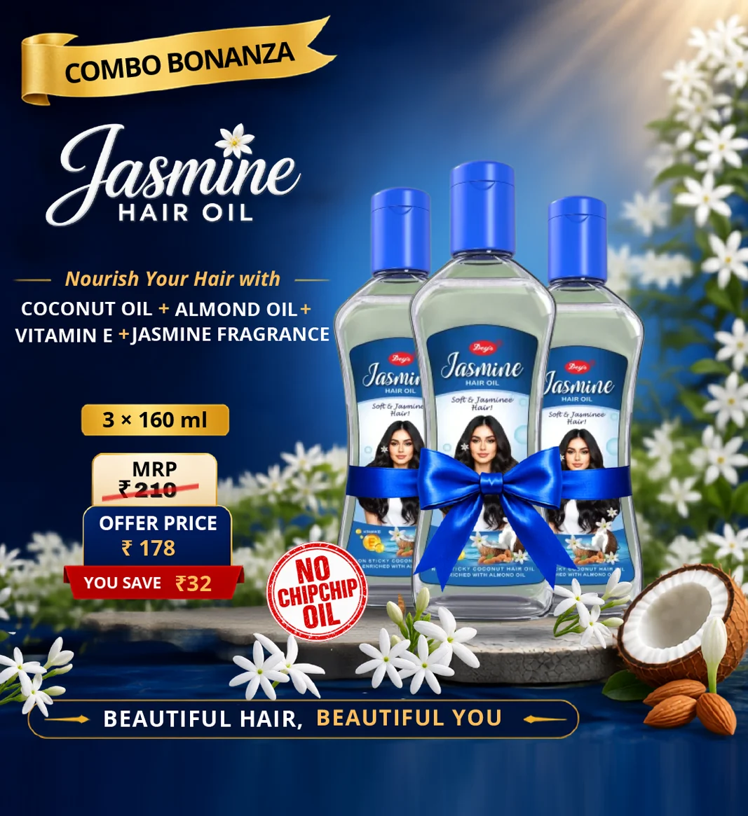 Combo Bonanza Dey's Jasmine Hair Oil